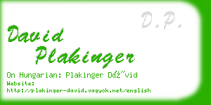 david plakinger business card